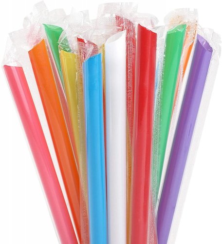 BUBBLE TEA slamky 12x210mm mix 100ks (opakovane použiteľné)