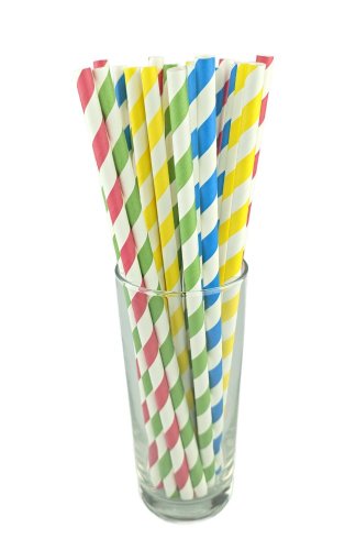 PAPIER JUMBO TRINKHALME 4-lagige 8x250mm bunt 100 St.