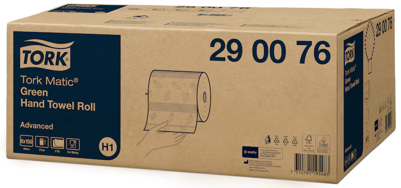 TORK 290076 – Matic® jemné papírové ručníky zelené v roli H1 Advanced 150m, 2 vrst., [6 ks]