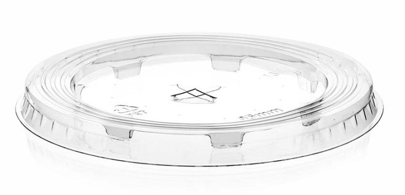 Flach-Deckel mit Kreuzschlitz PET glasklar Ø95 50Stk/VE