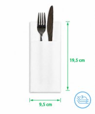 Bestecktaschen Servietten aus Tissue weiß 39x39cm 3-lagig 1/8 Falz 100% Zellstoff 200 Stk.
