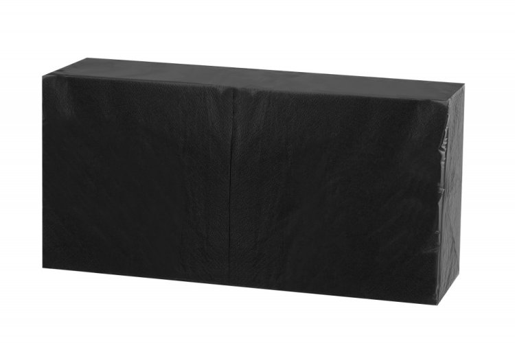 Ubrousky černé 33x33cm 2vr sklad 1/4 100% celulóza 250ks
