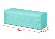 Papírové ručníky skládané ZZ 1-vrstvé 25x23cm zelené recykl 200ks
