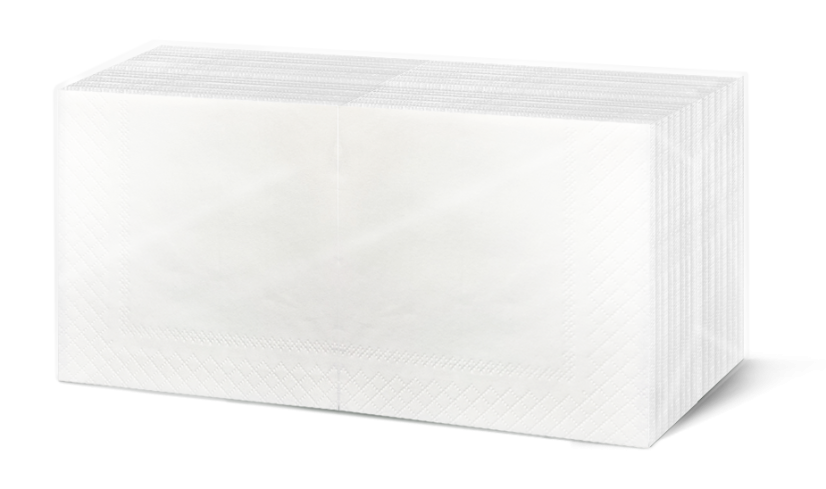 Ubrousky bílé 33x33cm 2vr sklad 1/4 100% celulóza 200ks