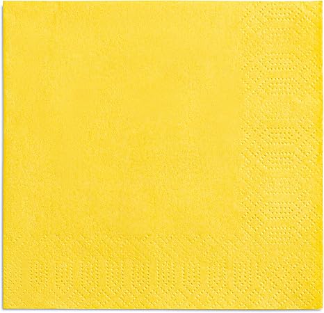 Servietten gelb 24x24cm 2-lagig 1/4-Falz 100% Zellstoff 250 Stk
