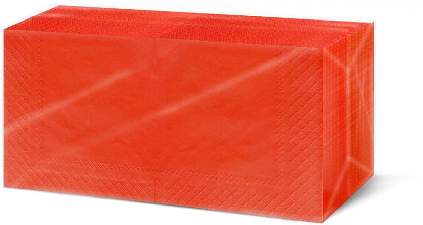 Obrúsok červený 24x24cm 2vr 1/4 skladanie 100% celulóza 200ks