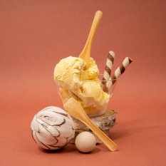 Zmrzlinová lyžička drevo kompozit hnedá 9,5cm WPC (660ks) reusable
