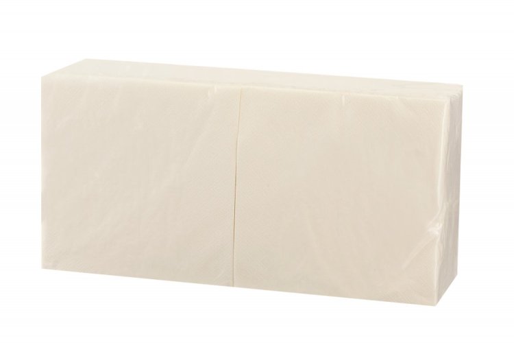 Ubrousky béžové 33x33cm 2vr sklad 1/4 100% celulóza 250ks
