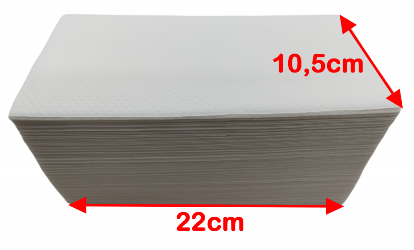 Papierový uterák ZZ skladaný 2-vrstvové 22x21cm biela 100% celulóza 200ks