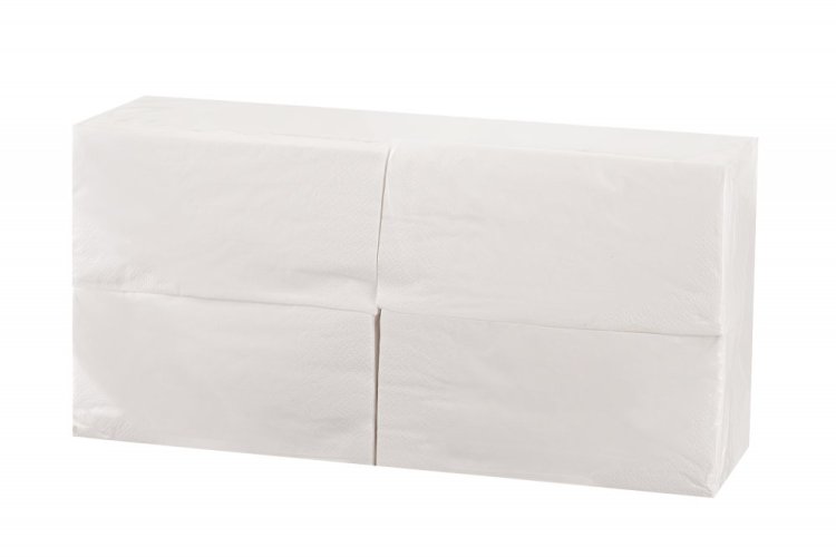 Obrúsok biela 33x33cm 3vr 1/8 skladanie 100% celulóza 100ks
