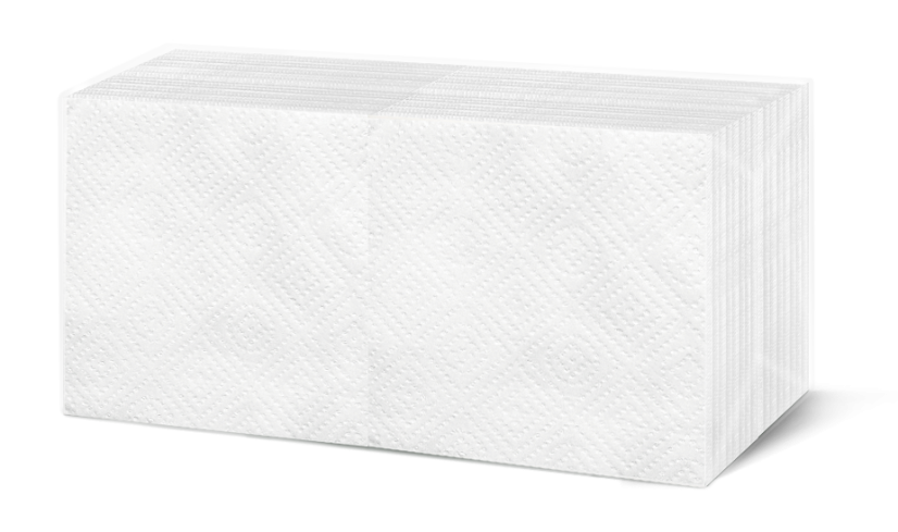 Ubrousky bílé 24x24cm 1vr sklad 1/4 100% celulóza 500ks