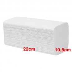 Papírové ručníky skládané ZZ 2-vrstvé 22x21cm bílé 100% celulóza 200ks