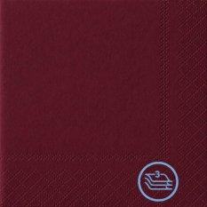 Ubrousky burgundy 24x24cm 3vr sklad 1/4 100% celulóza 250ks