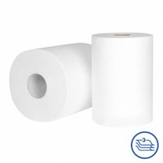 Utierka role s vonkajším/vnútorným odvíjaním 3vrstvá 800 útržkov 100m 100% celulóza biela Ø190mm  [6 ks]
