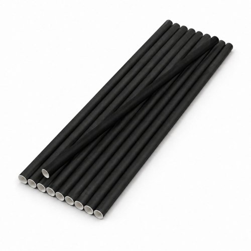 STANDARD papírová brčka CLASSIC 6x200mm černá 100ks