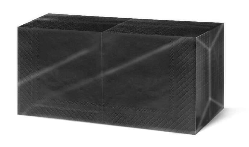 Servietten schwarz 24x24cm 2-lagig 1/4-Falz 100% Zellstoff 250 Stk.