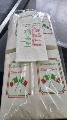 Servietten Ich lerne Italienisch 40x40cm 2-lagig 1/8-Falz 100% Zellstoff 100 Stk.