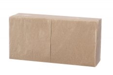 Obrúsok ECO hnedý 33x33cm 2vr 1/4 skladanie 100% celulóza 250ks