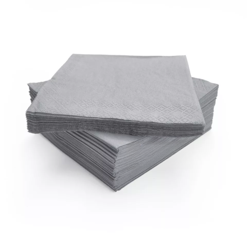 Ubrousky šedé 33x33cm 2vr sklad 1/4 100% celulóza 250ks