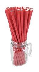 EXTRA silná papírová brčka JUMBO 8x250mm červená 100ks