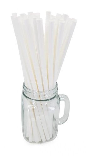 EXTRA silná papírová brčka JUMBO 8x250mm bílá 100ks