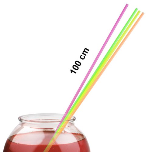 SANGRIA XXL Strohhalme 6,5x1000mm NEON 100 St. MEHRWEG