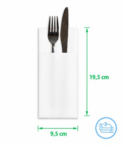 Servietten weiß 33x33cm 3-lagig 1/8-Falz 100% Zellstoff 100 Stk.-KOPIE