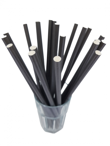 STANDARD Papírová brčka JUMBO 8x250mm černá 100ks