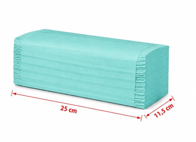Papierový uterák ZZ skladaný 1-vrstvové 25x23cm zelený recykl 200ks