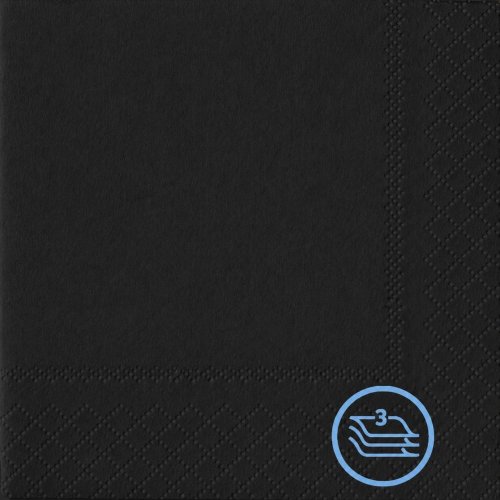 Servietten schwarz 24x24cm 3-lagig 1/4-Falz 100% Zellstoff 250 Stk.