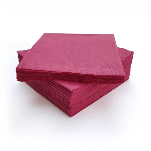 Obrúsok bordó 33x33cm 2vr 1/4 skladanie 100% celulóza 250ks
