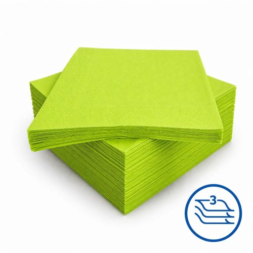 Obrúsok žltozelený 33x33cm 3vr 1/4 skladanie 100% celulóza 250ks