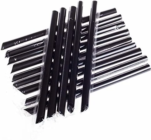 BUBBLE TEA Trinkhalme 12x210mm schwarz 250 St. MEHRWEG