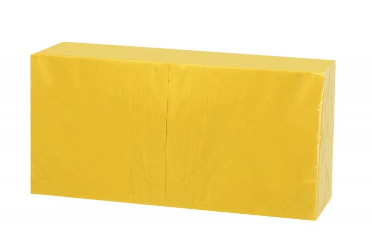 Servietten gelb 33x33cm 2-lagig 1/4-Falz 100% Zellstoff 250 Stk.