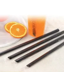 BUBBLE TEA brčka 12x210mm černé 100ks (znovu použitelná)